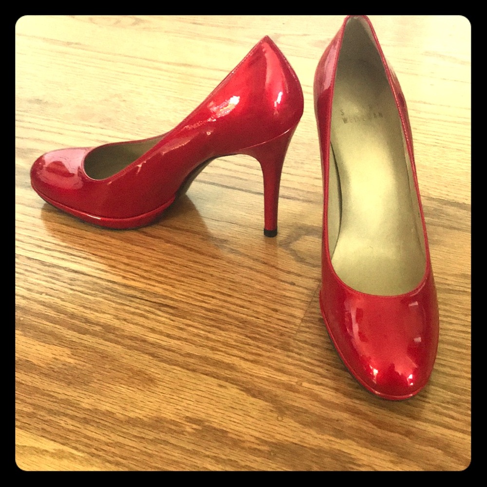 Stuart Weitzman red patent leather heels